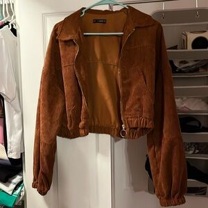 L Zaful Cropped Corduroy Jacket